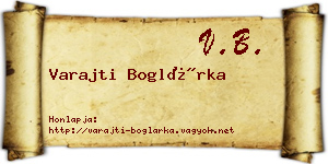 Varajti Boglárka névjegykártya